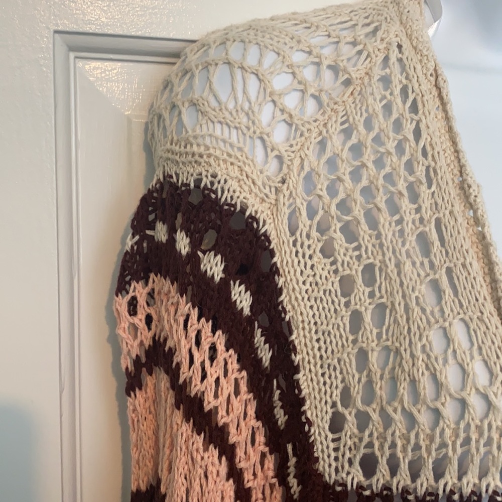 Torrid ivory multi striped crochet cardigan - Picture 3 of 8